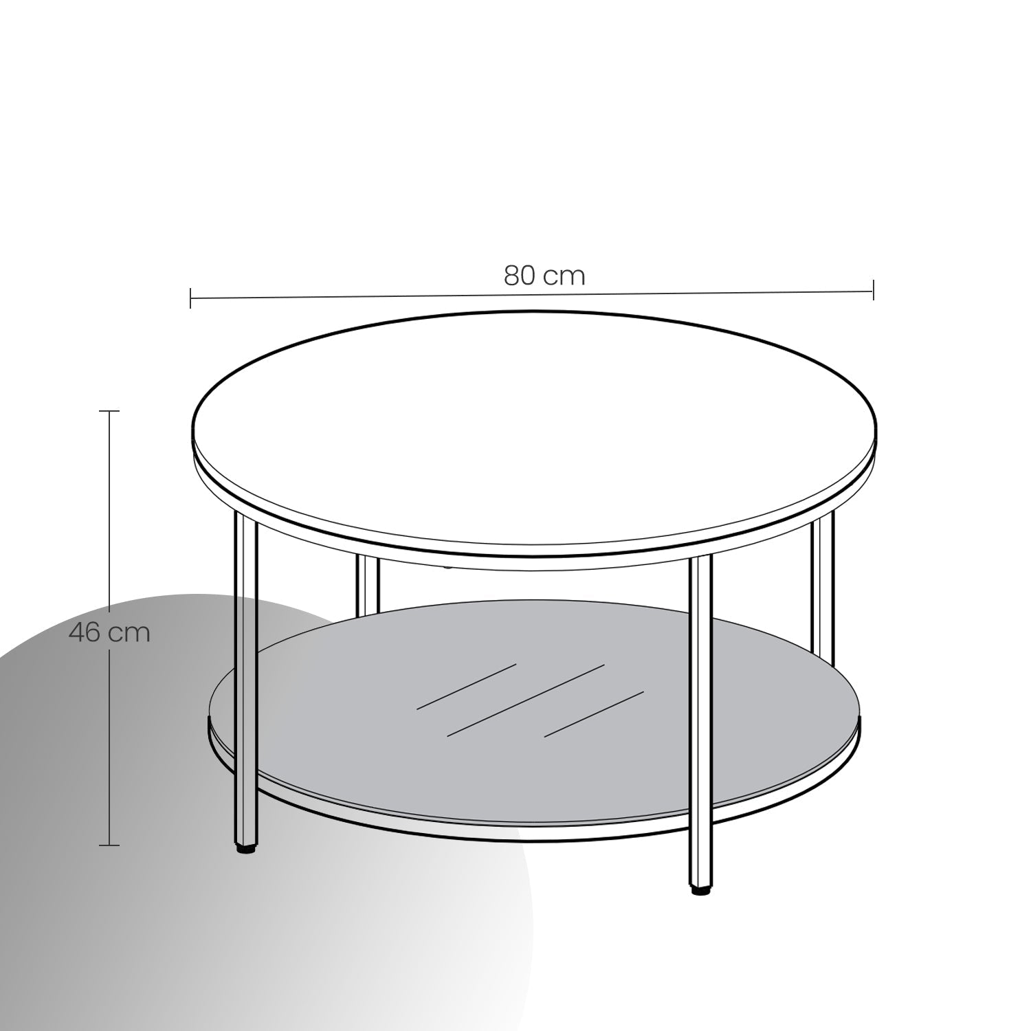 Coffee Table - Tempered Glass - White and Black