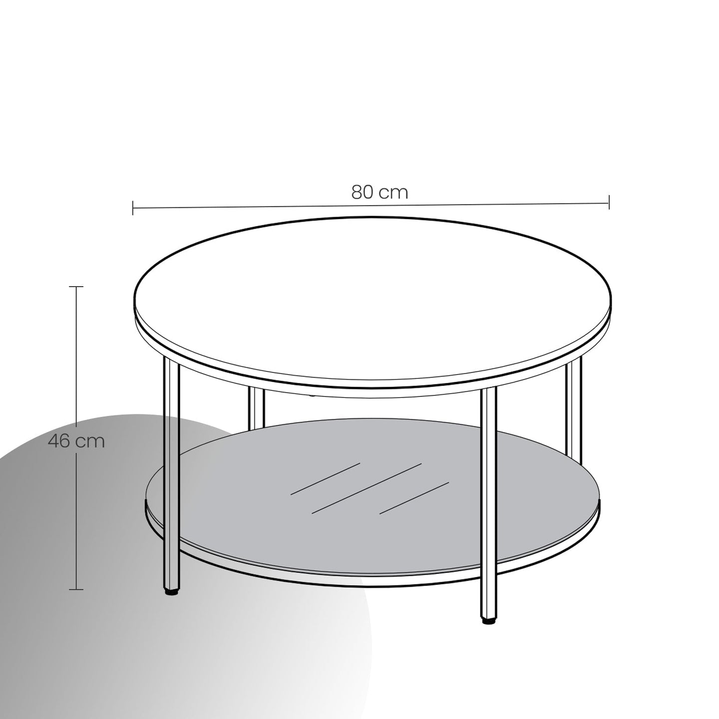 Coffee Table - Tempered Glass - White and Black