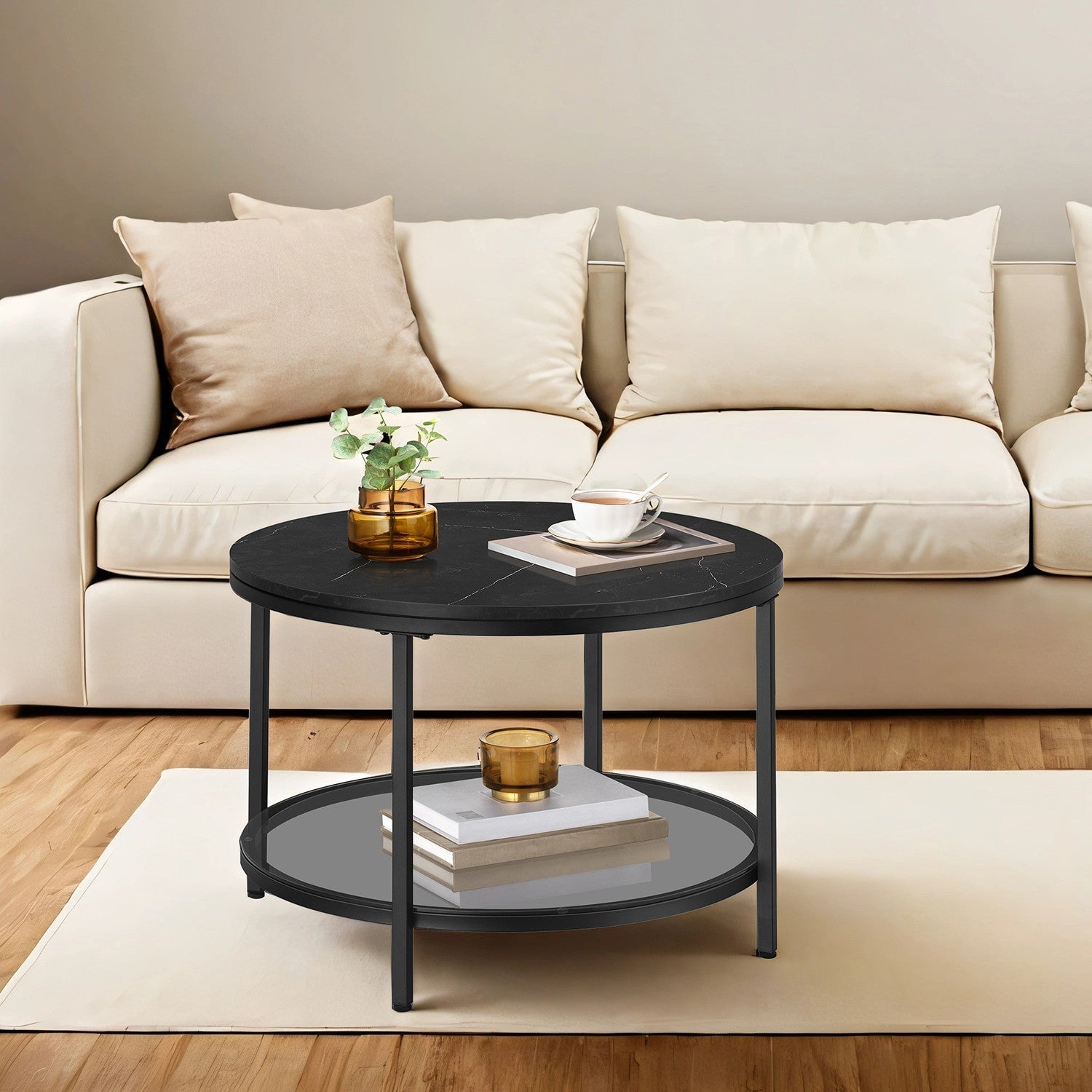 Coffee Table - Faux Marble - Round