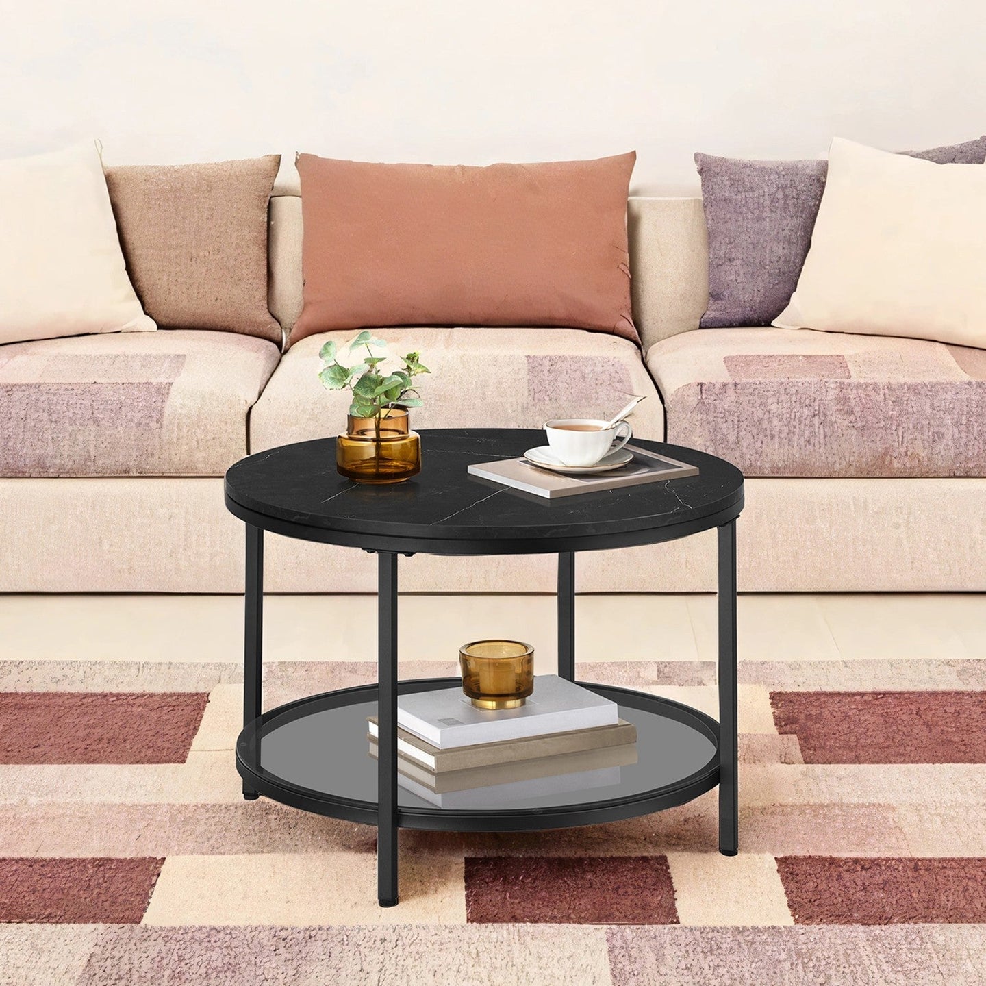 Coffee Table - Faux Marble - Round