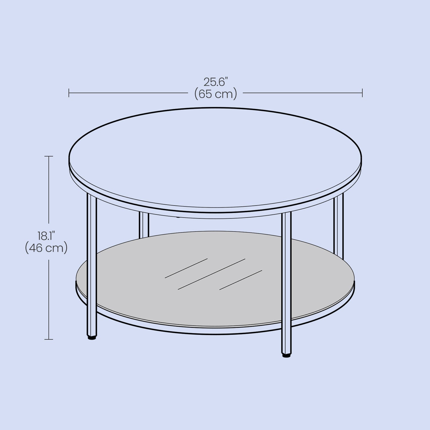 Coffee Table - Faux Marble - Round