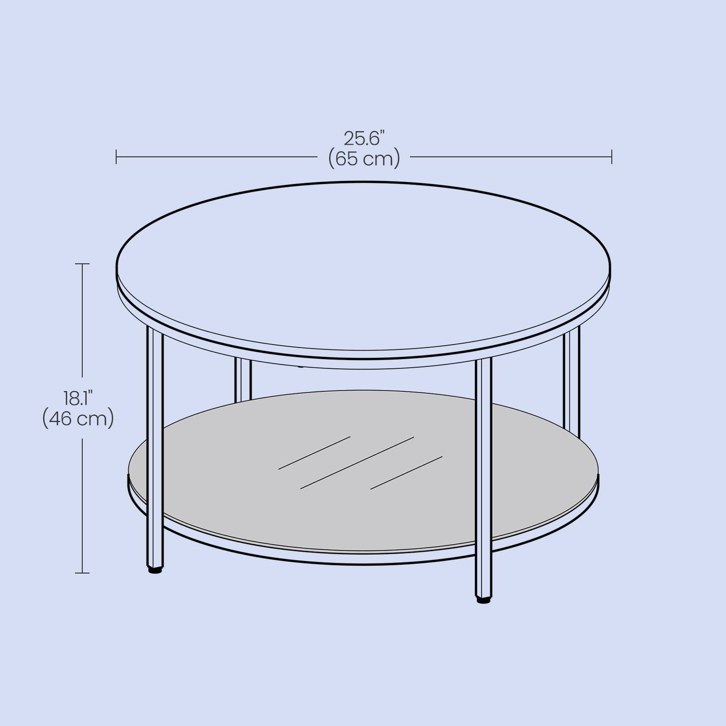Coffee Table - Faux Marble - Round