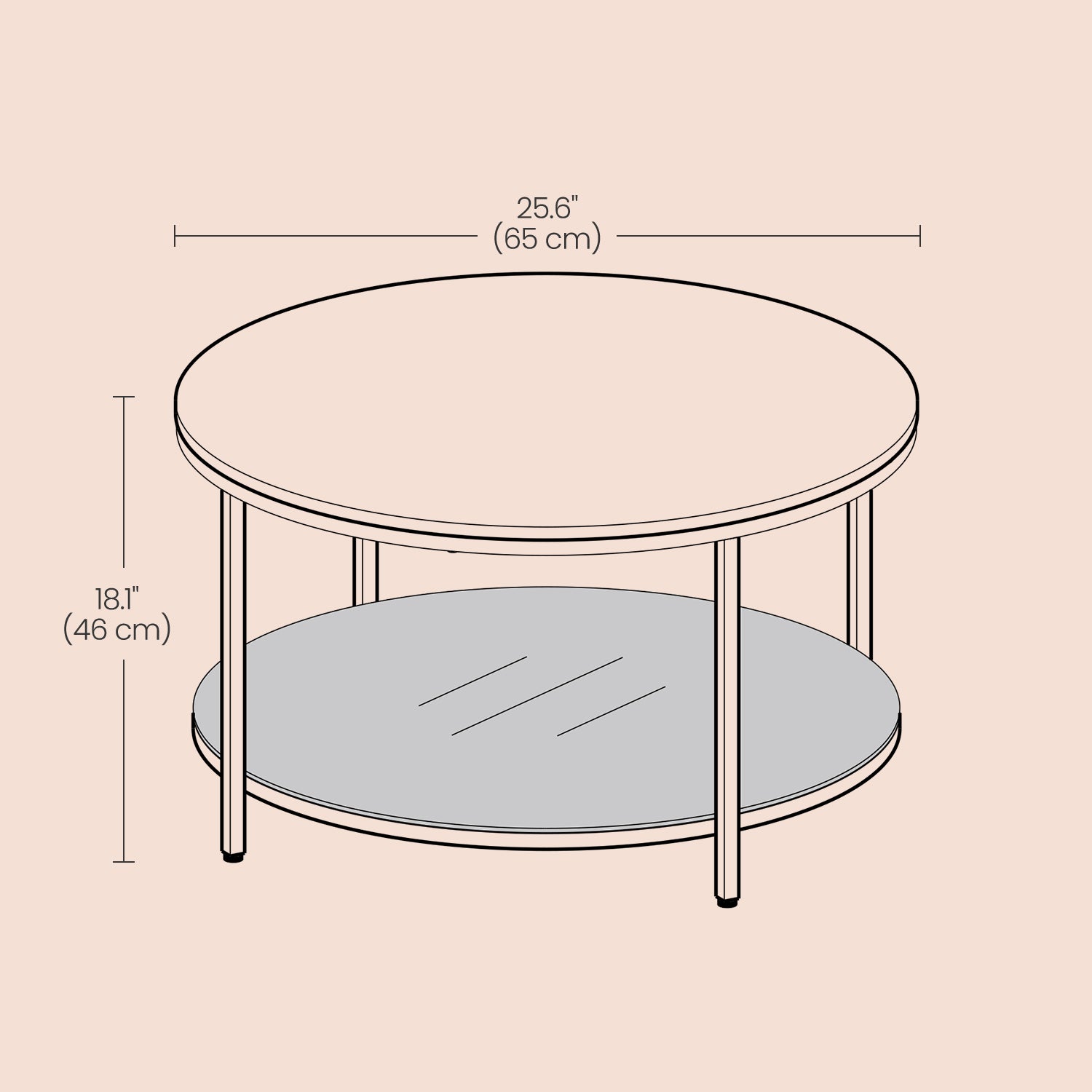 Coffee Table - Faux Marble - Round