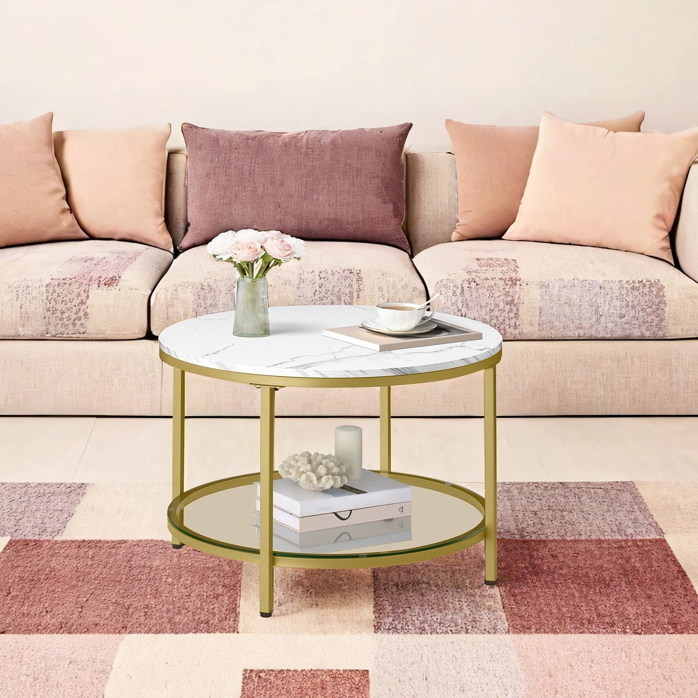 Coffee Table - Faux Marble - Round