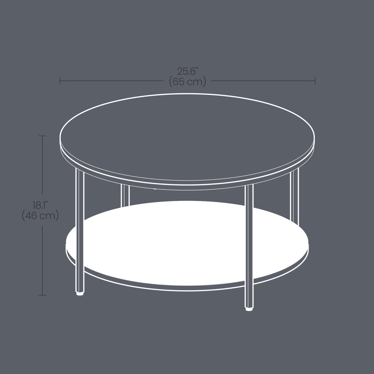 Coffee Table - Faux Marble - Round