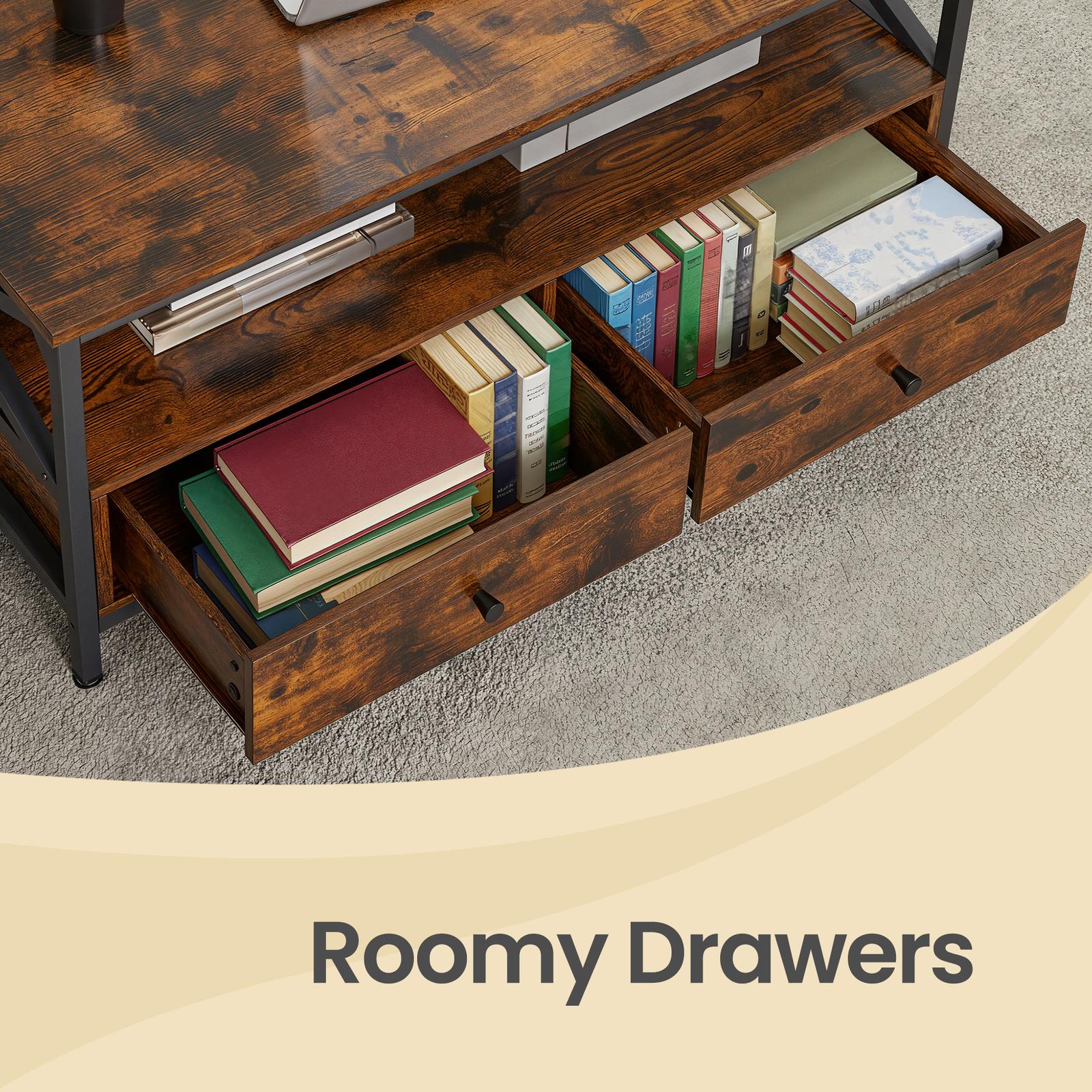 Coffee Table - Wood - Rustic Brown and Black