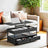 Lift Top Coffee Table - Wood - Rustic Brown - With Storage Drawers and Hidden Compartments