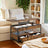 Lift-Top Coffee Table - Wood - Rustic Brown - Storage Drawers and Open Compartment