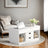Lift Top Coffee Table - Wood - Snow White - Features Hidden Compartments and 2 Drawers