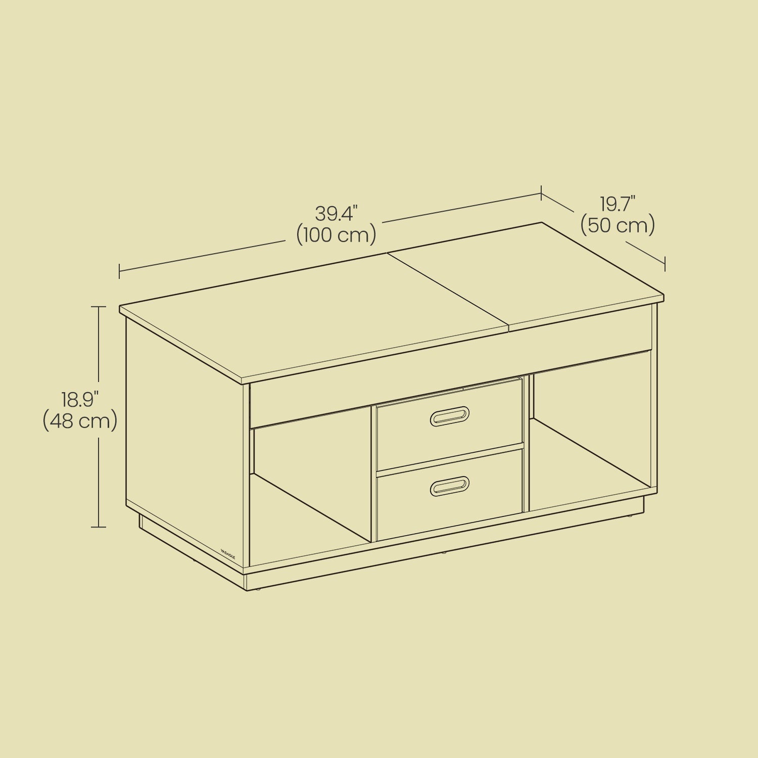 Lift Top Coffee Table - Wood - Snow White - Features Hidden Compartments and 2 Drawers