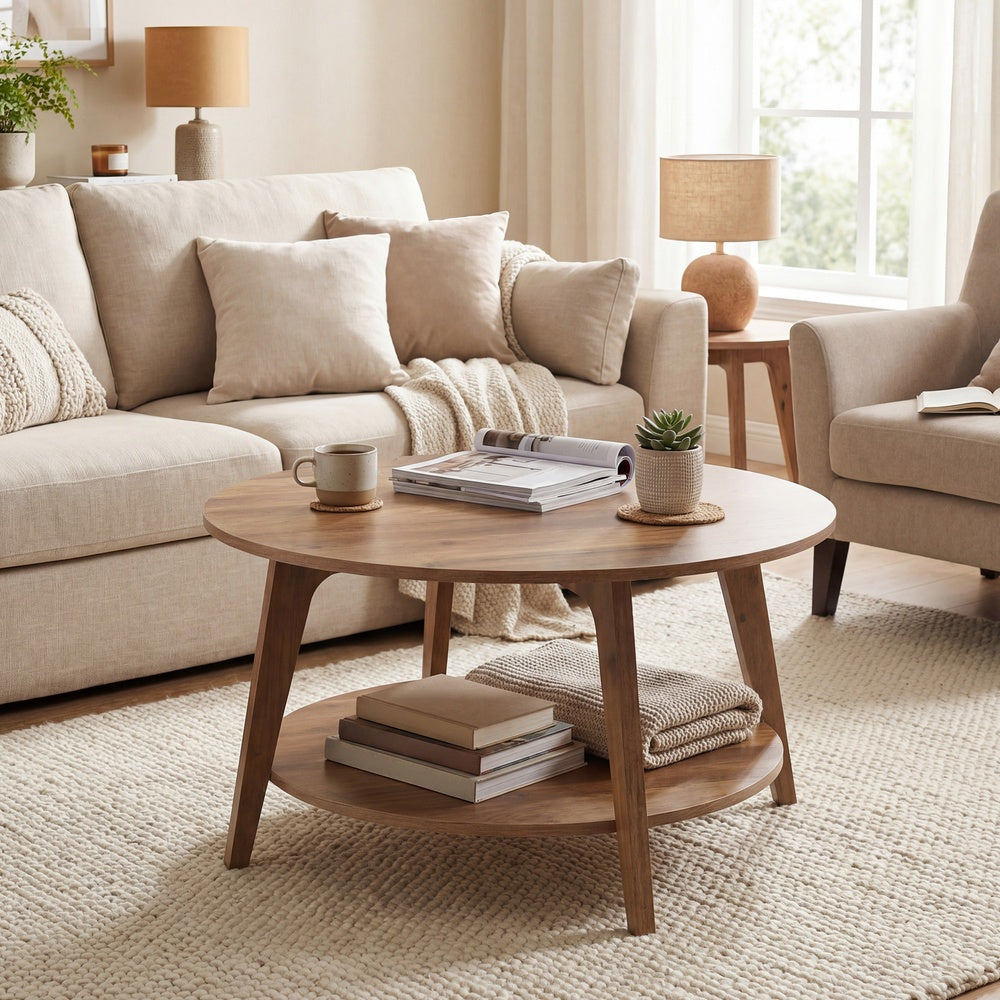 Modern Storage Table - 55x100x45 - Particleboard - 2-Tier Design