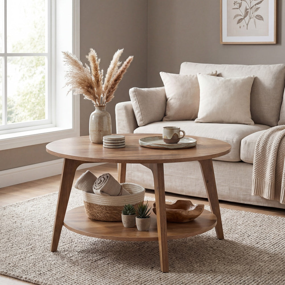 Modern Storage Table - 55x100x45 - Particleboard - 2-Tier Design