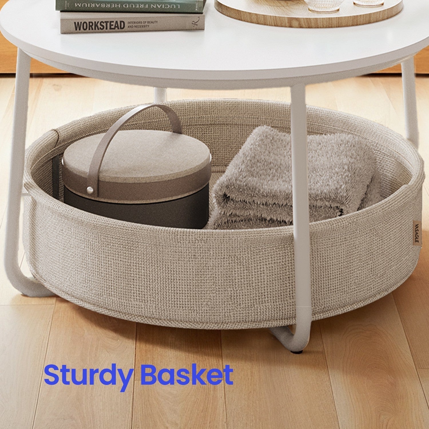 Round Coffee Table - Metal - Matte White