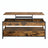 Lift Top Coffee Table - Wood - Rustic Brown - With Storage Drawers and Open Shelf