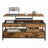 Lift Top Coffee Table - Wood - Rustic Brown - With Storage Drawers and Open Shelf