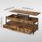 Lift Top Coffee Table - Wood - Rustic Brown - With Storage Drawers and Open Shelf