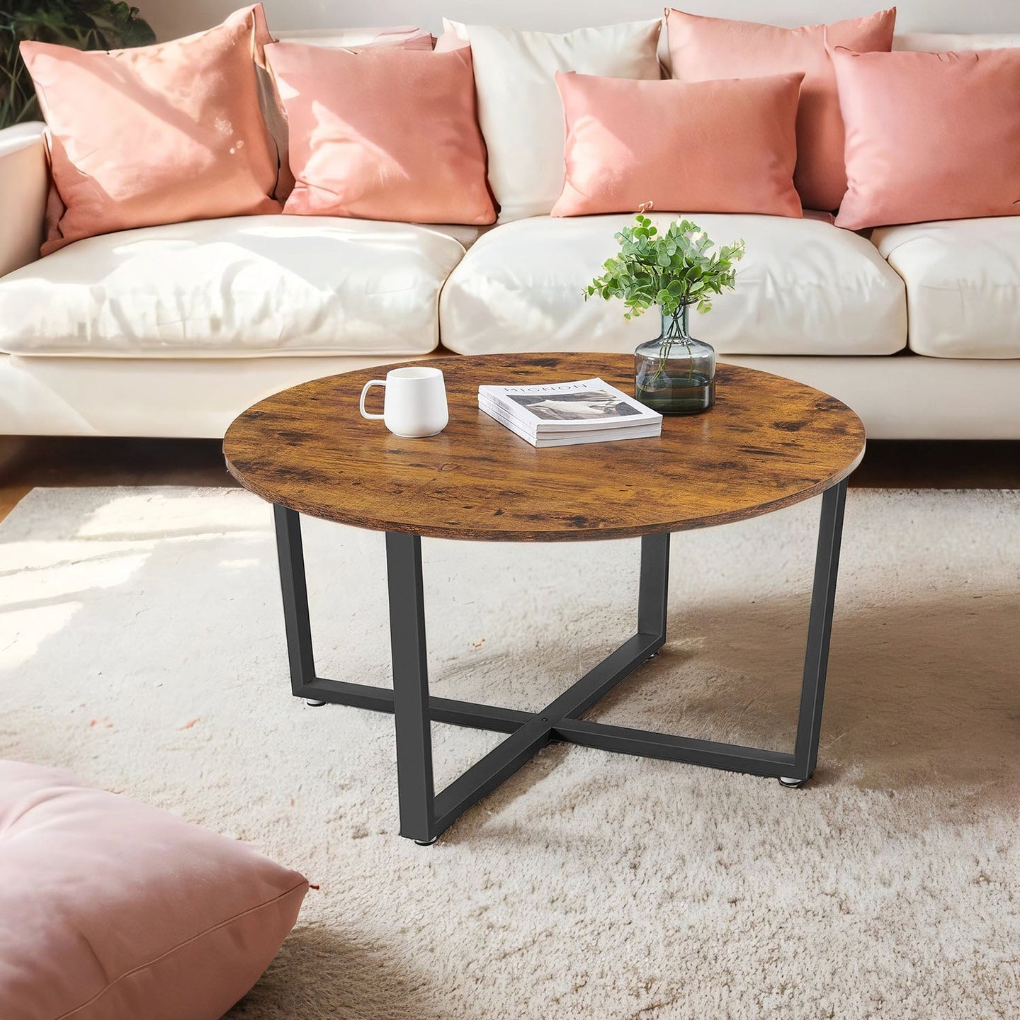 Cocktail Table - Steel - Brown and Black