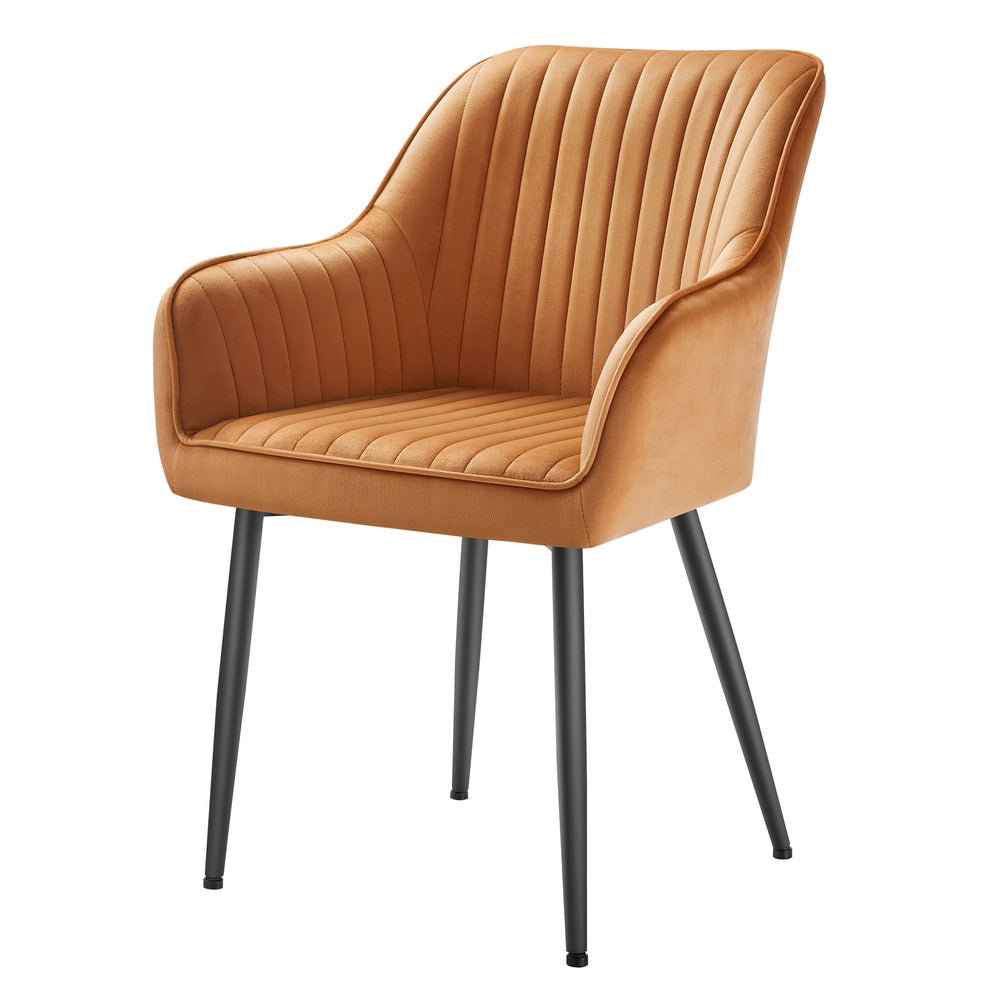 Velvet Accent Chair - 49cm Seat Width - Metal Legs - Upholstered