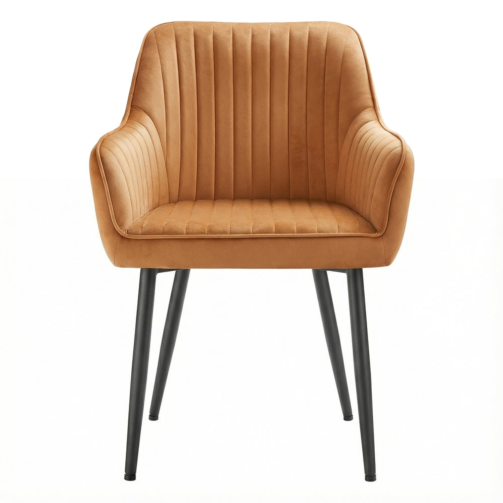 Velvet Accent Chair - 49cm Seat Width - Metal Legs - Upholstered