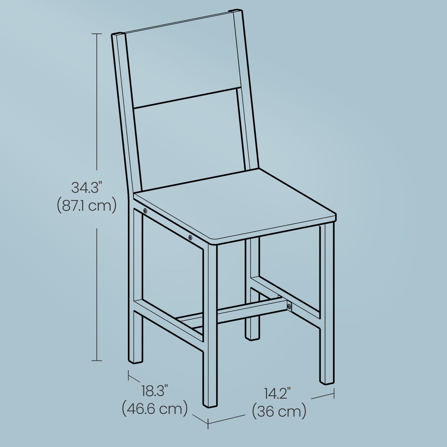 Dining Chairs Set of 2 - Steel - Industrial