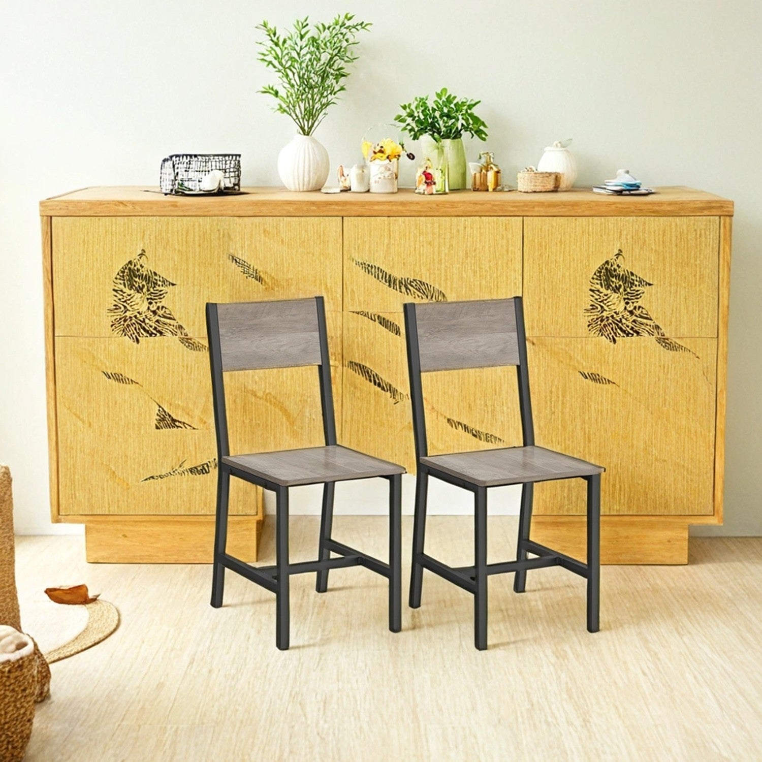 Dining Chairs Set of 2 - Steel - Industrial