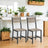 Set of 2 Dining Chairs - Steel Frame - Heather Greige
