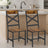Set of 2 Dining Chairs - Steel - Rustic Brown and Black - Ergonomic Design