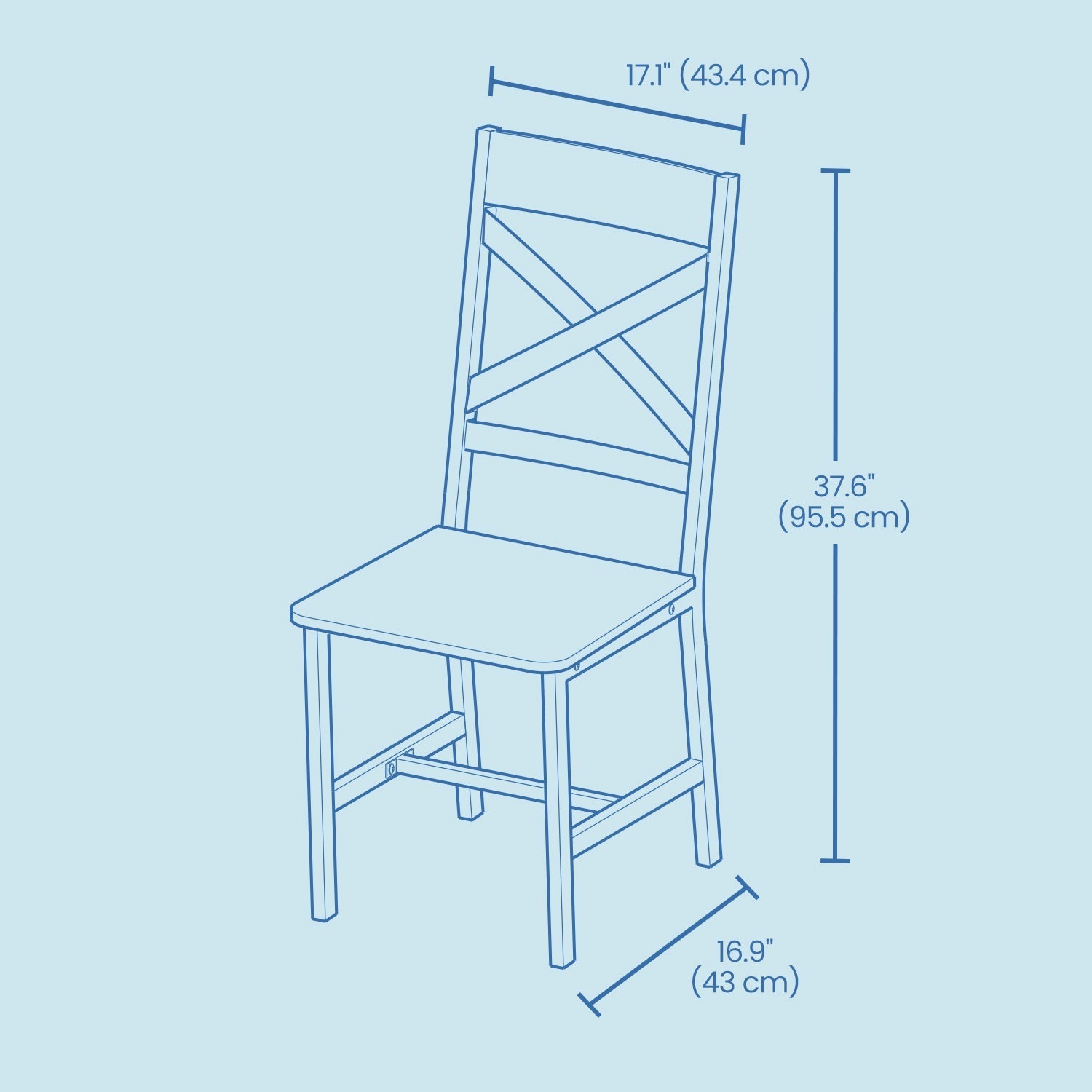 Set of 2 Dining Chairs - Steel - Rustic Brown and Black - Ergonomic Design