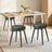 Set of 2 Kitchen Stools - Synthetic Leather - Green - Upholstered Padded Seat