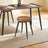 Set of 2 Dining Stools - Synthetic Leather - Brown - Padded Seat
