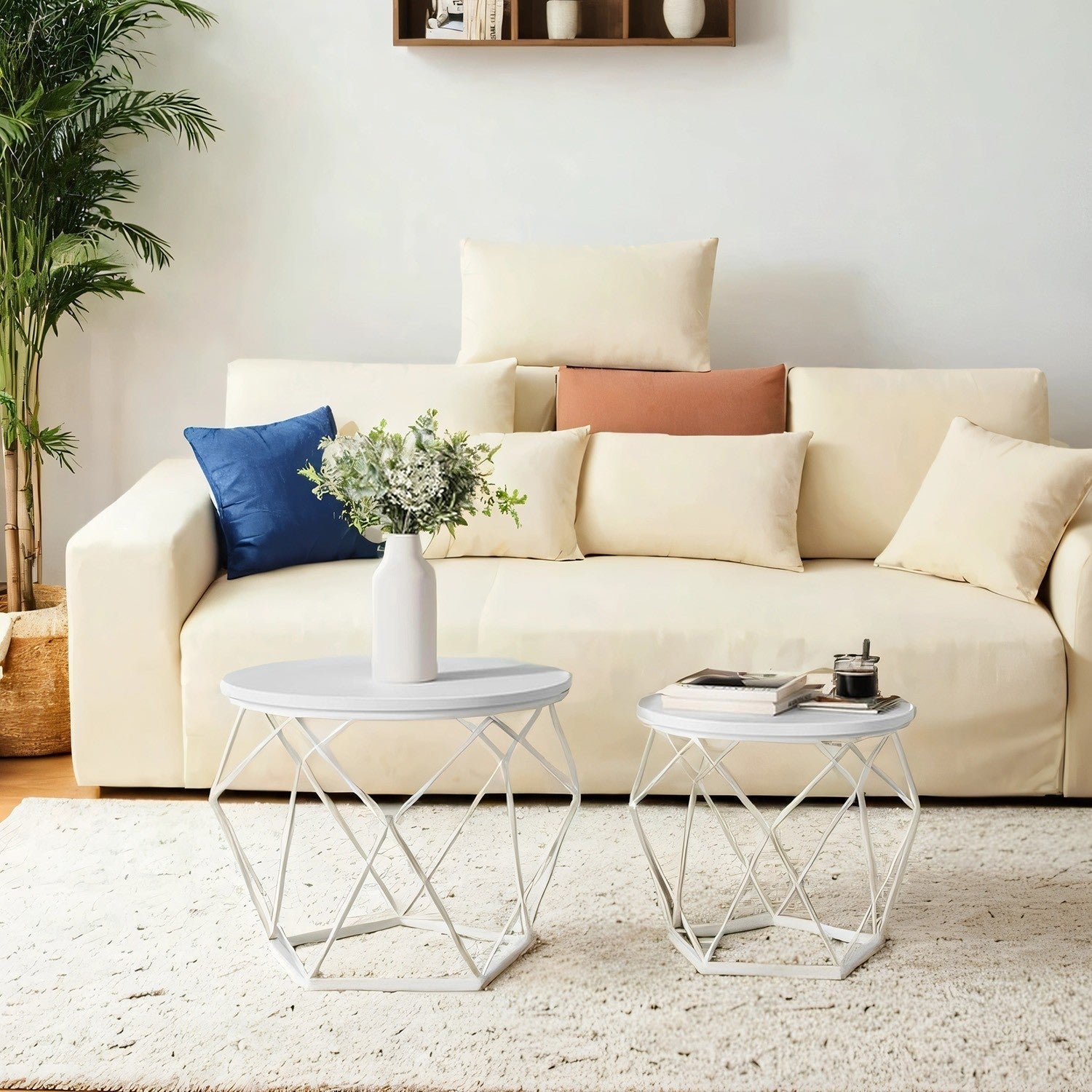 Round Coffee Table Set - Steel - Modern