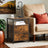 Bedside Table - Wood - Rustic Brown and Black - Open Shelf and 2 Drawers