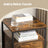 Bedside Table - Wood - Rustic Brown and Black - Open Shelf and 2 Drawers