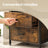 Bedside Table - Wood - Rustic Brown and Black - Open Shelf and 2 Drawers