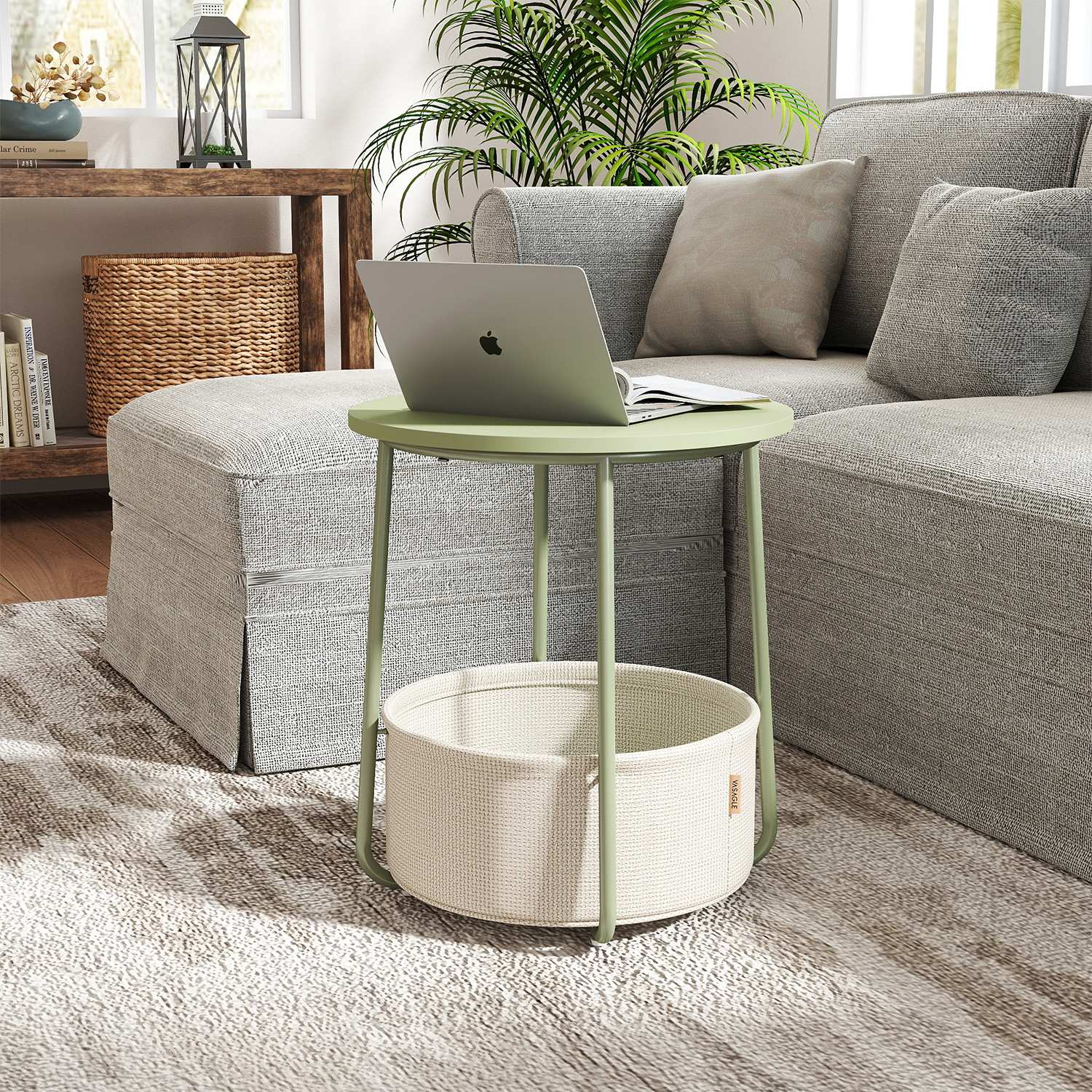 Round Side Table - Wood - Ebony Black