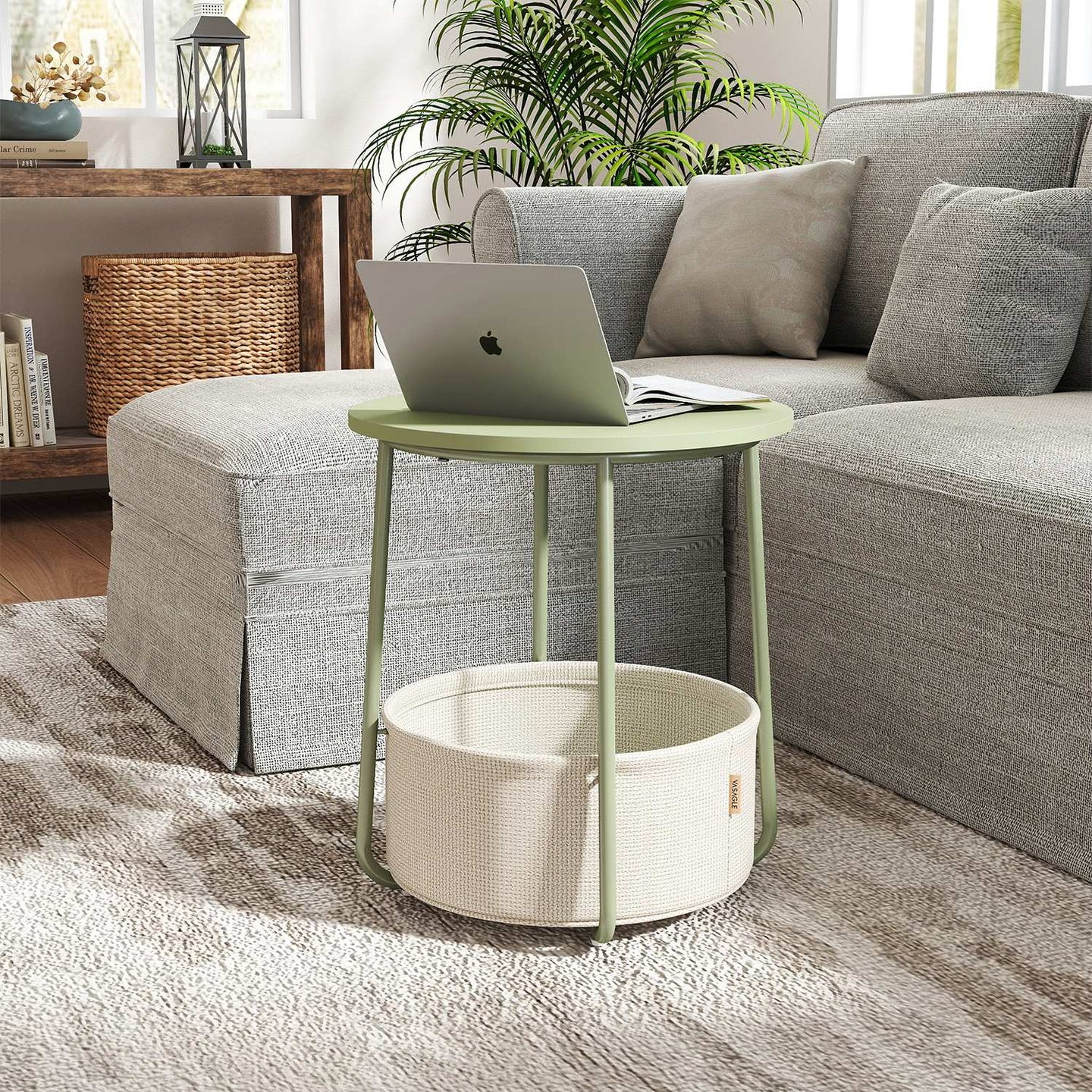 Round Side Table - Wood - Ebony Black