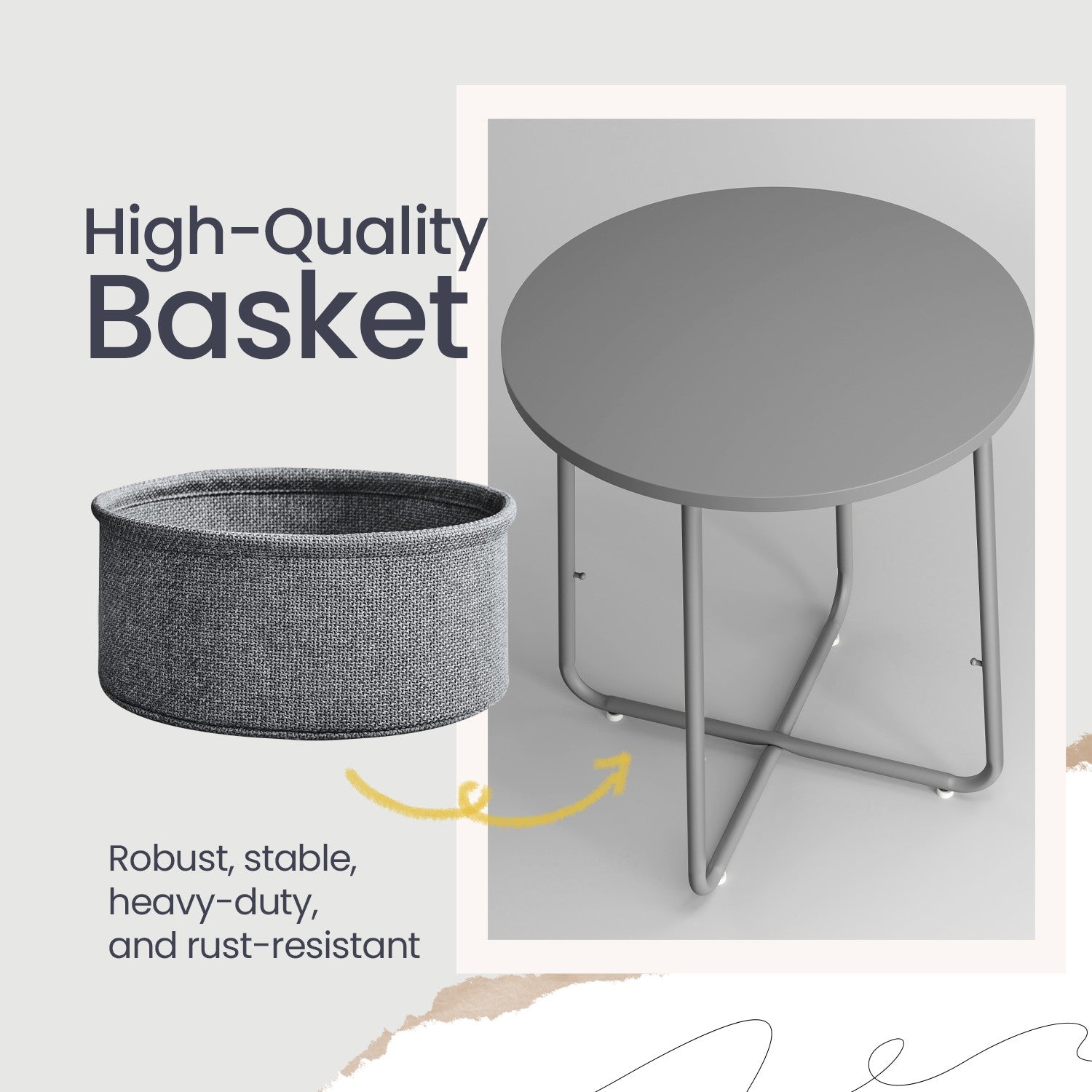 Round Side Table - Wood - Ebony Black