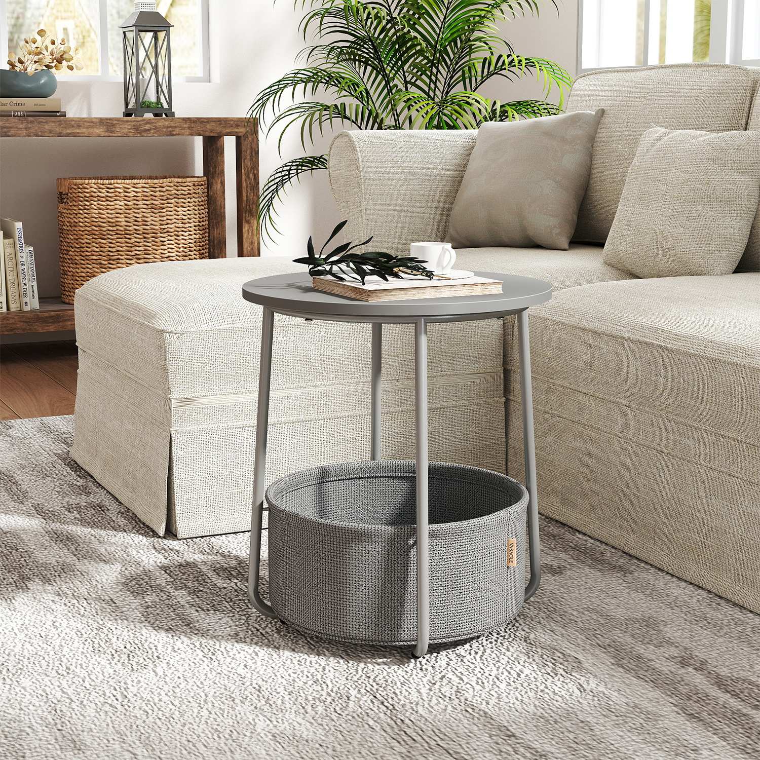 Round Side Table - Wood - Ebony Black