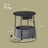 Round Side Table - Metal - Black and Grey - With Charging Station and USB Ports