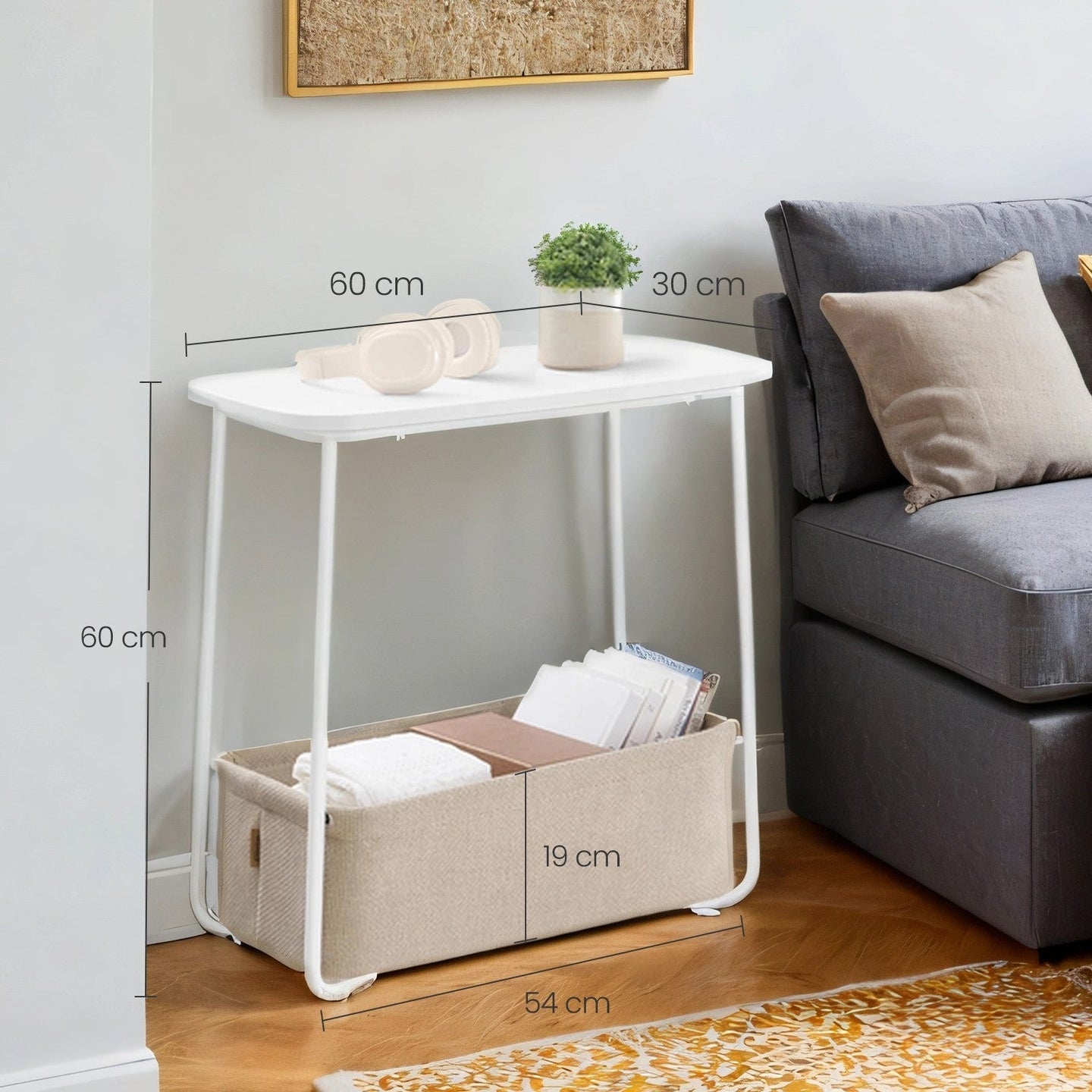Bedside Table - MDF - Matte White