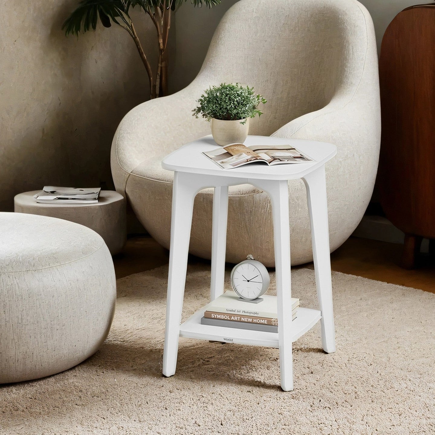Small End Table - 15.7" - Particleboard - Lower Shelf