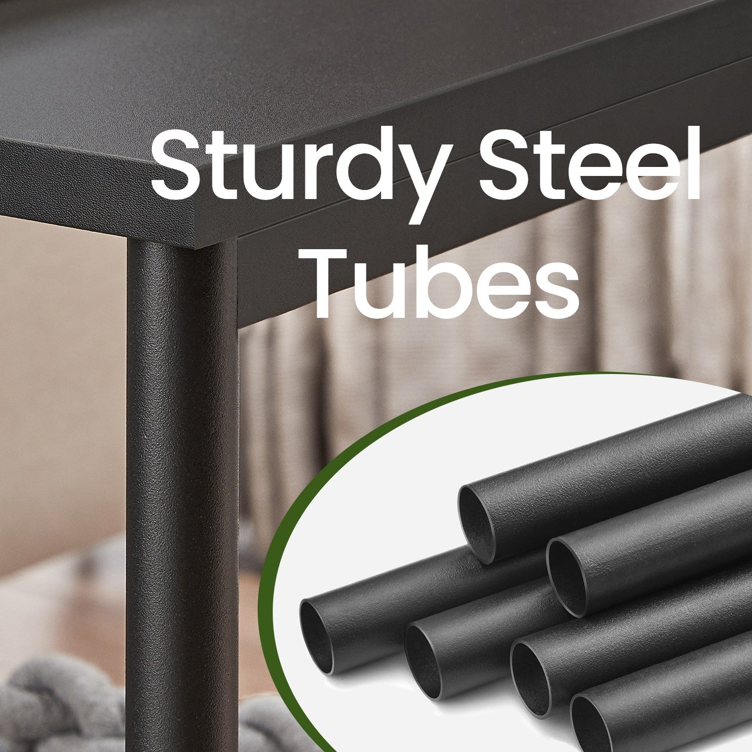 Side Table - Wood - Rustic Brown and Black - Versatile Design for Living Room