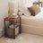 Set of 2 Side Tables - Wooden - Rustic Brown and Black - 2-Tier Design for Living Room and Bedroom