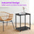 Set of 2 Side Tables - Wooden - Rustic Brown and Black - 2-Tier Design for Living Room and Bedroom