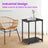 Set of 2 Side Tables - Wooden - Rustic Brown and Black - 2-Tier Design for Living Room and Bedroom