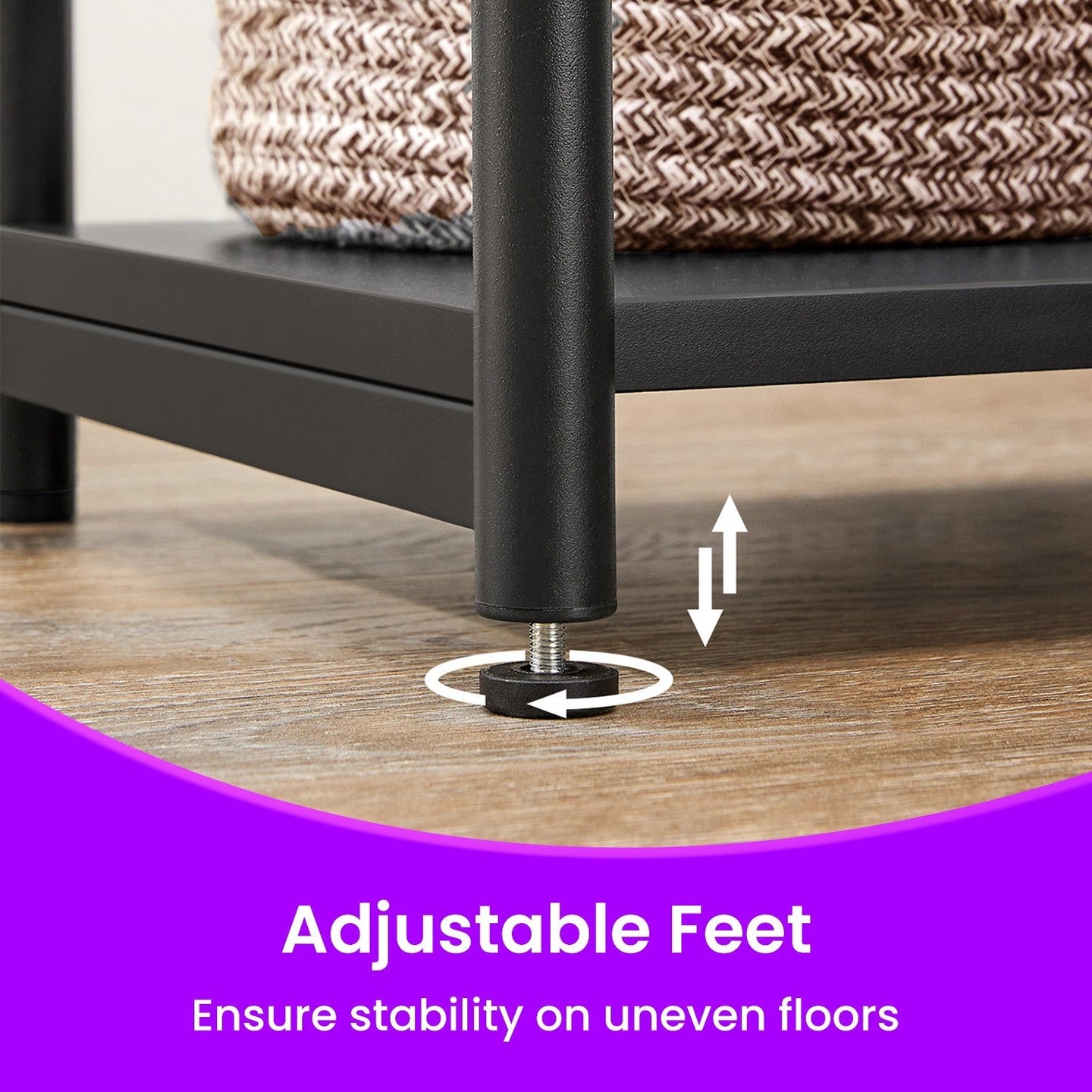 Set of 2 Side Tables - Wooden - Rustic Brown and Black - 2-Tier Design for Living Room and Bedroom