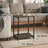 Set of 2 Side Tables - Wooden - Rustic Brown and Black - 2-Tier Design for Living Room and Bedroom