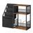 3-Tier End Table - Wood - Rustic Brown - Vinyl Record Storage for Up to 140 Albums