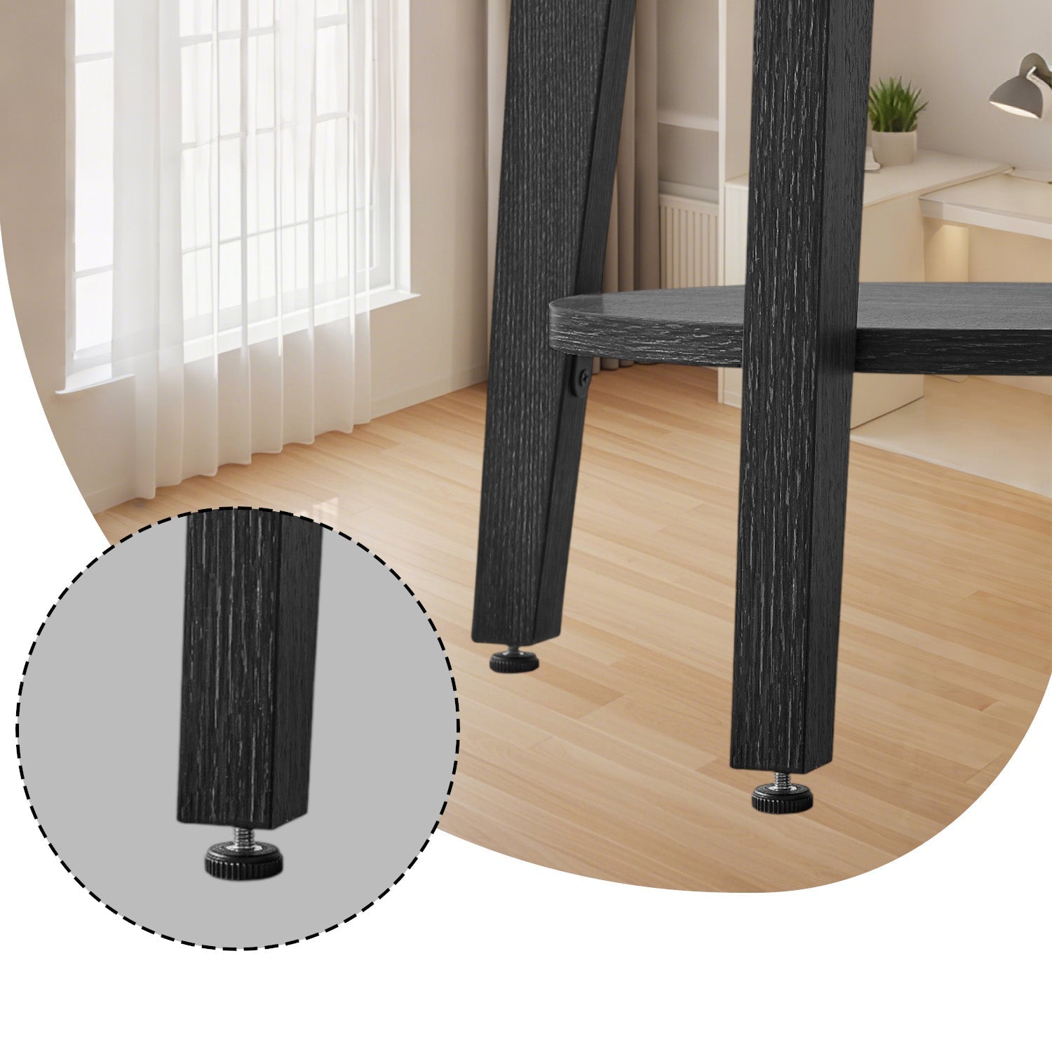 End Table - Metal - Black - Small Round with Bottom Shelf