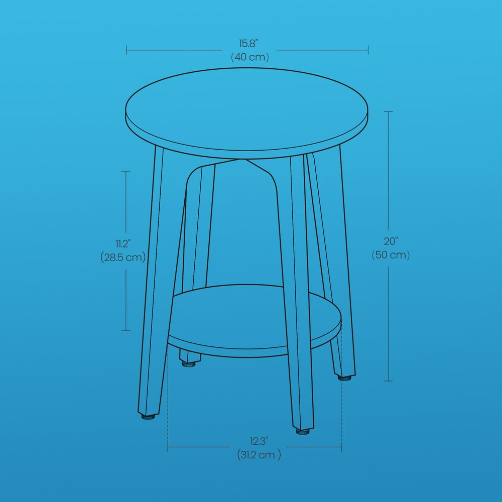 End Table - Particleboard - Brown - with Bottom Shelf